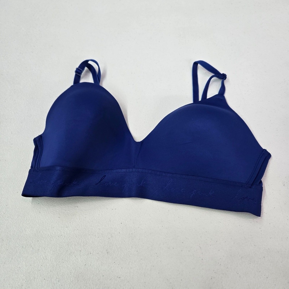 Victoria Secret PINK Women Bra 34C Blue‎ Wireless Lightly Lined Convertible